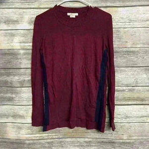 Boden Women’s XS cowl neck Sweater wool cotton pullover wine burgundy blue